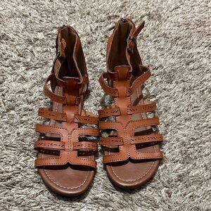 Unlisted Tan Leather Strappy Sandals